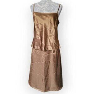 Vintage  Satin Skirt + Tank Set   Party Size 12 P